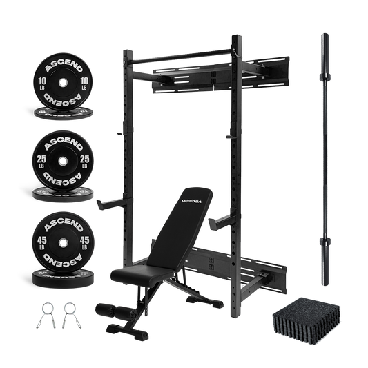 Foldable Wall Mounted Training Bundles With Bumper Plates (Various)