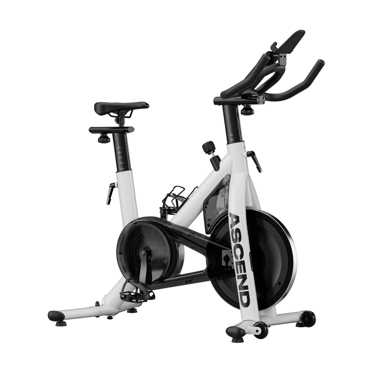 White Ascend S2 Magnetic Spin Bike - 30lb flywheel indoor exercise bike